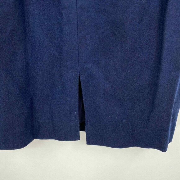 Vintage‎ Pendleton Modest Skirt Womens 6 Navy Blue Wool Pleated Lined Pockets - Picture 7 of 9